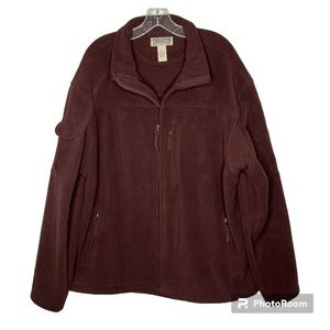 Duluth Trading Shoreman’s Fleece Gridlock Jacket Windproof Burgundy Size XL